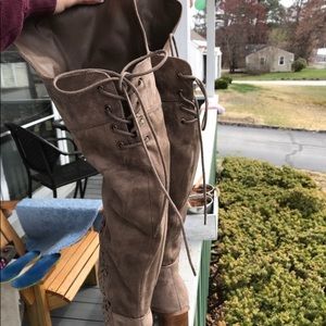 Brown over the knee boots